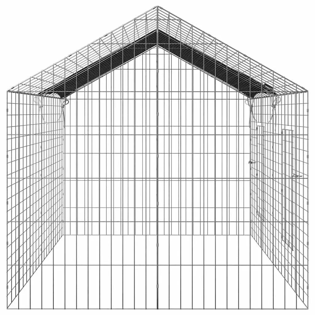 Rabbit Cage 200x78x78cm Silver Outdoor Pet Habitat Galvanised Steel Bunny House