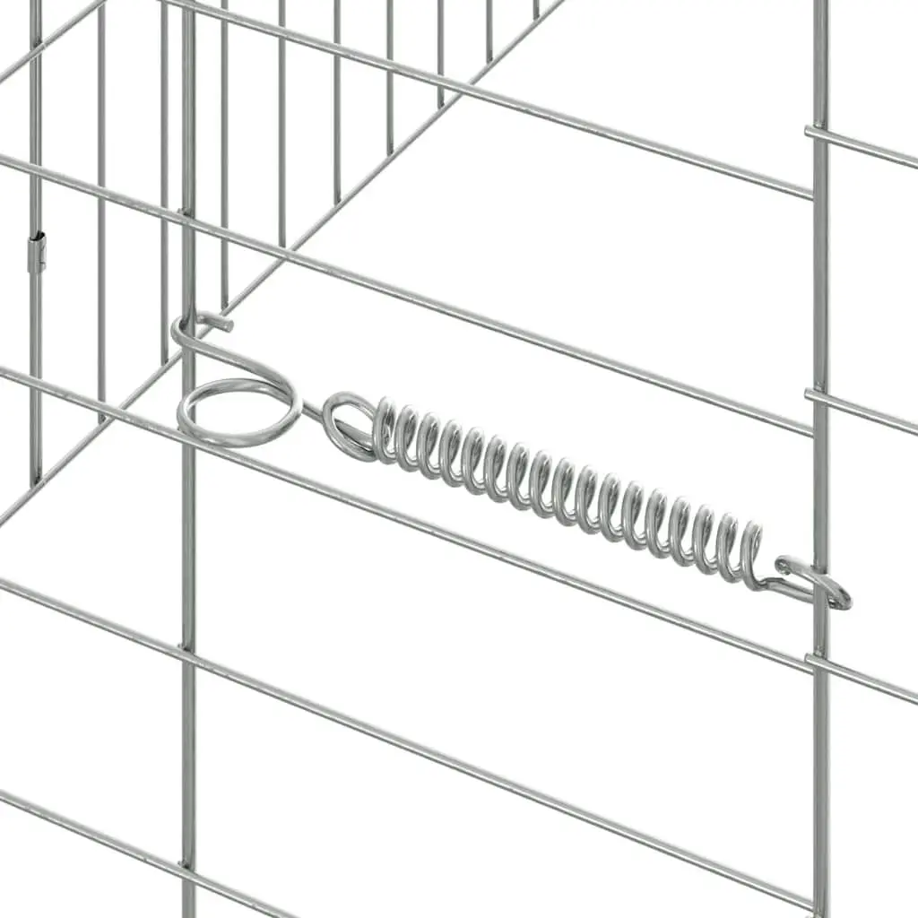 Rabbit Cage 200x78x78cm Silver Outdoor Pet Habitat Galvanised Steel Bunny House