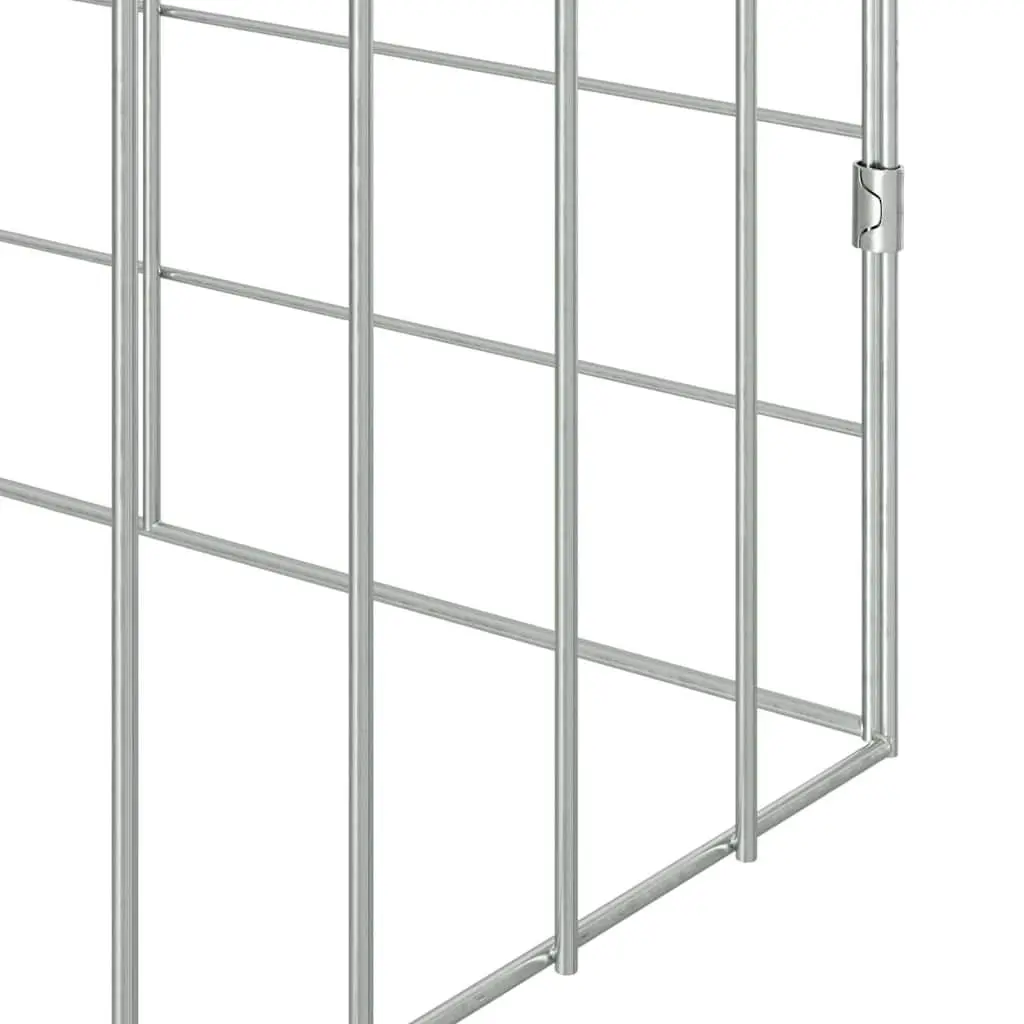 Rabbit Cage Galvanized Steel 400x78x78cm Silver Outdoor Hutch Enclosure