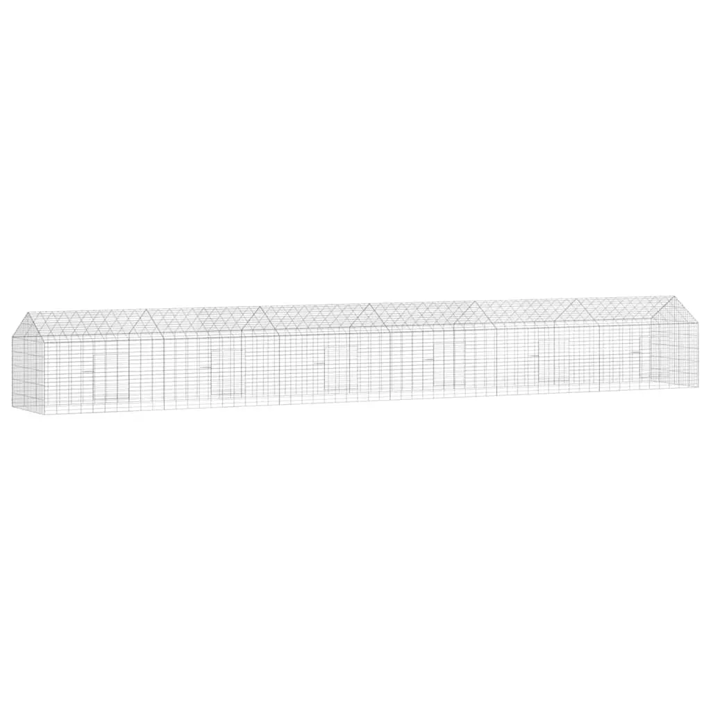 Rabbit Cage Galvanized Steel 600 x 78 x 78 cm Silver Outdoor Garden Habitat