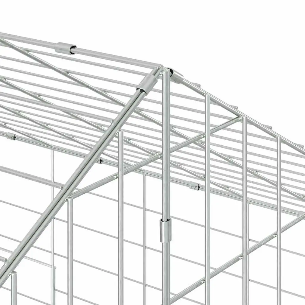 Rabbit Cage Galvanized Steel 600 x 78 x 78 cm Silver Outdoor Garden Habitat