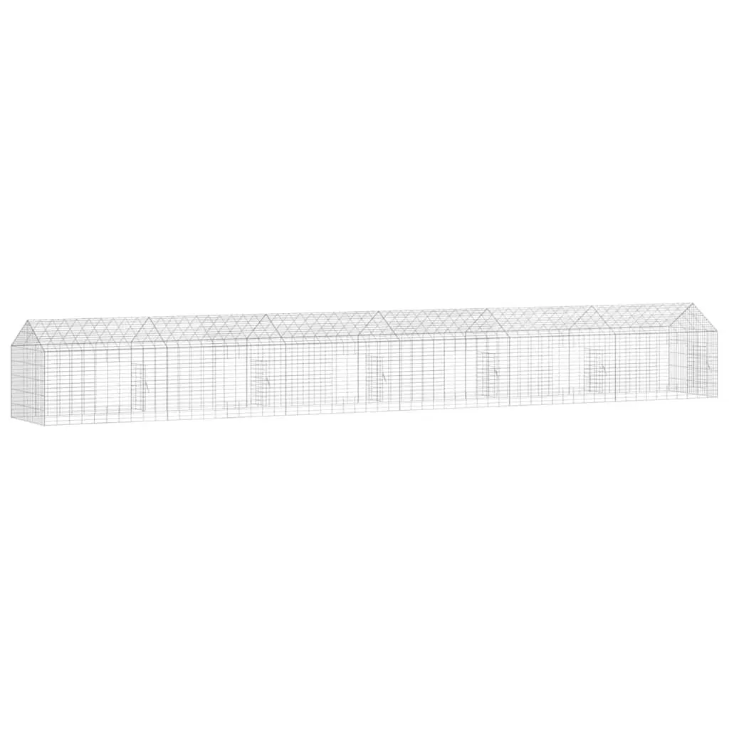 Rabbit Cage Galvanized Steel 600 x 78 x 78 cm Silver Outdoor Garden Habitat