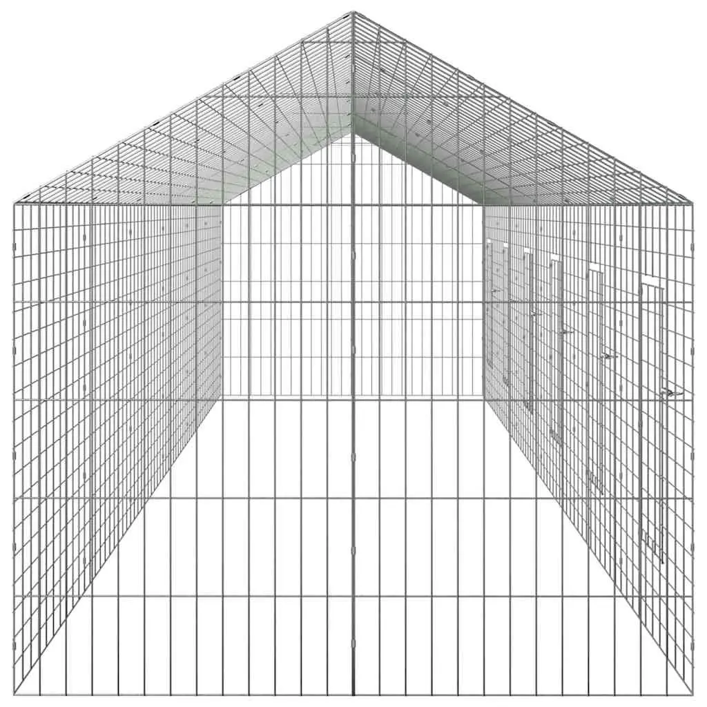 Rabbit Cage Galvanized Steel 600 x 78 x 78 cm Silver Outdoor Garden Habitat