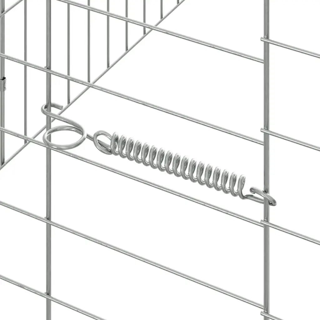 Rabbit Cage Galvanized Steel 600 x 78 x 78 cm Silver Outdoor Garden Habitat