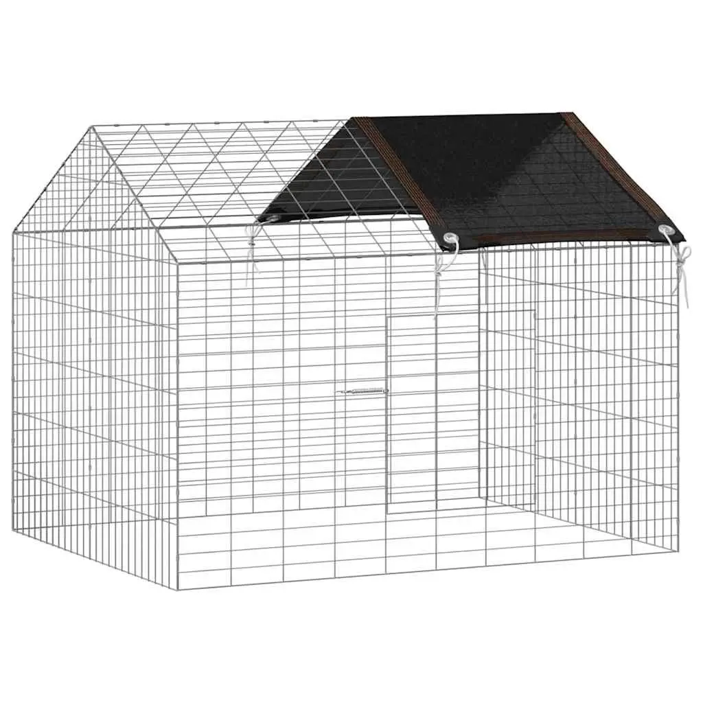 Outdoor Rabbit Cage Galvanised Steel Weatherproof Silver 100 x 78 x 78 cm Bunny Home