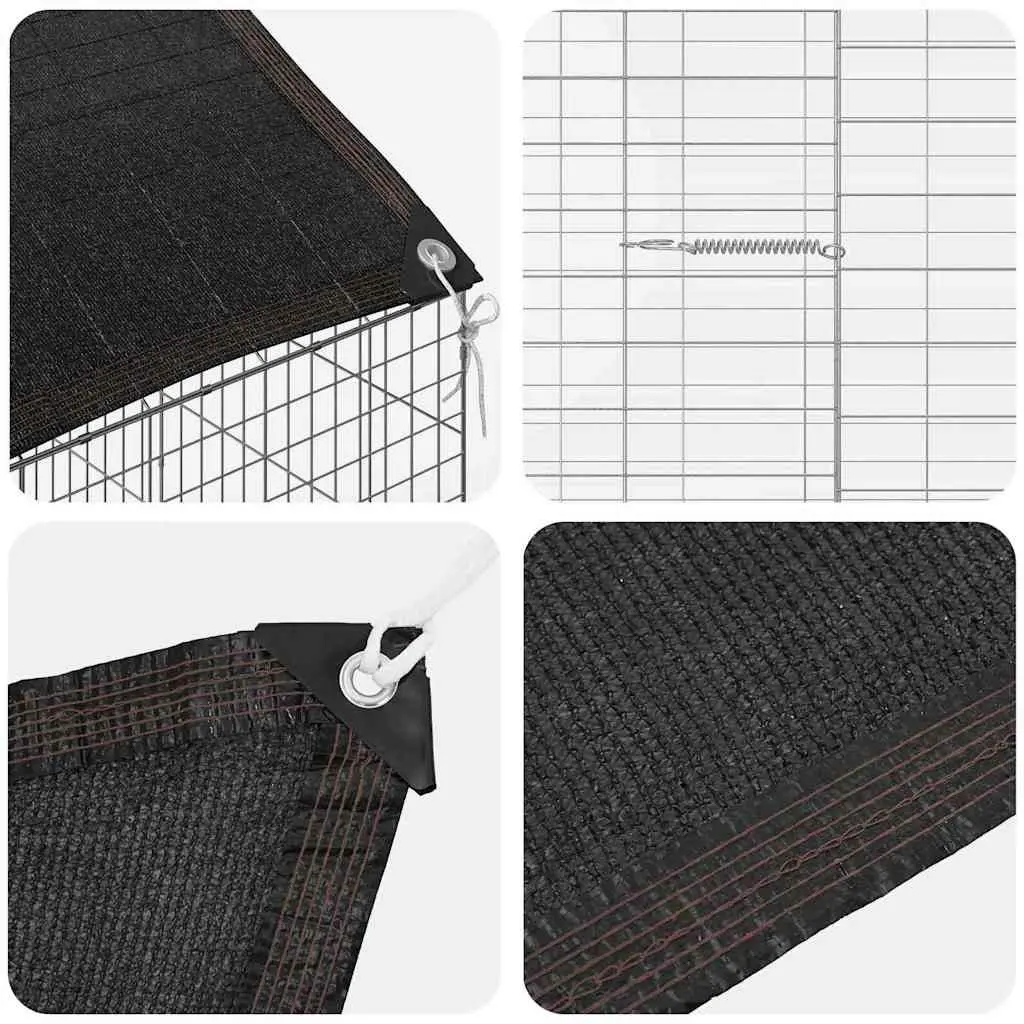 Outdoor Rabbit Cage Galvanised Steel Weatherproof Silver 100 x 78 x 78 cm Bunny Home