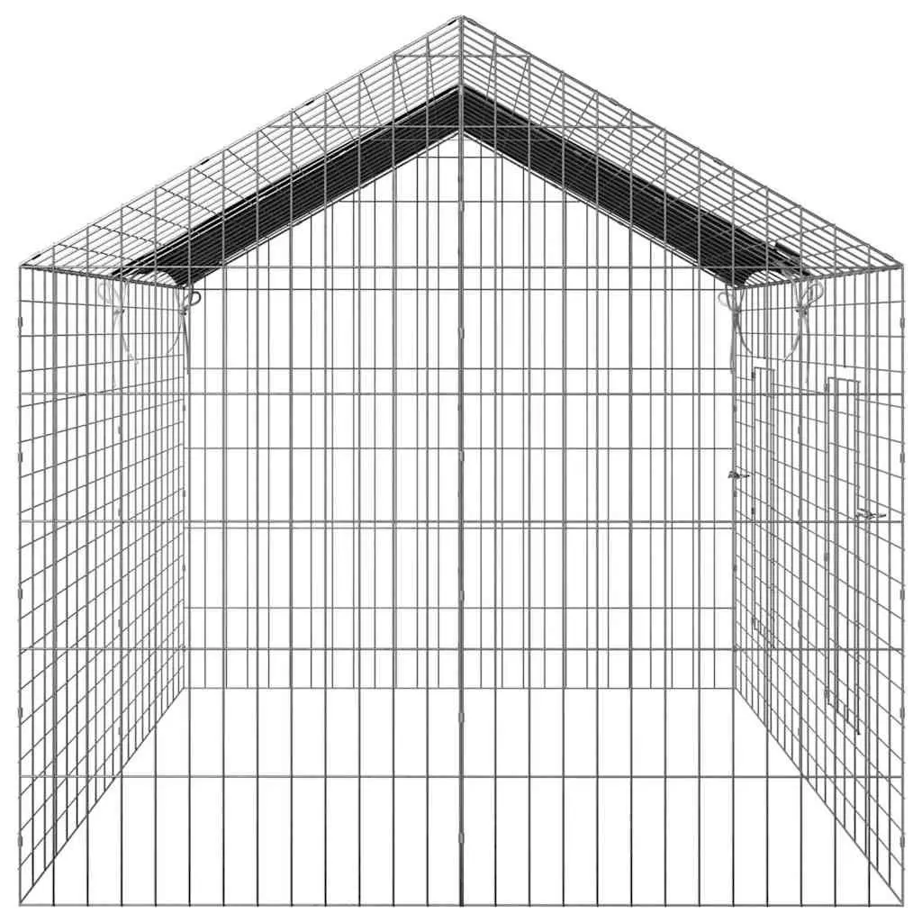 Rabbit Cage Galvanized Steel 200 x 78 x 78 cm Silver Outdoor Pet Habitat