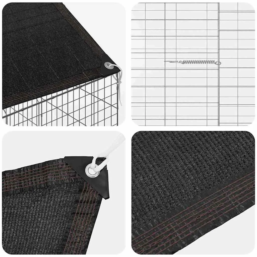 Rabbit Cage Galvanized Steel 200 x 78 x 78 cm Silver Outdoor Pet Habitat