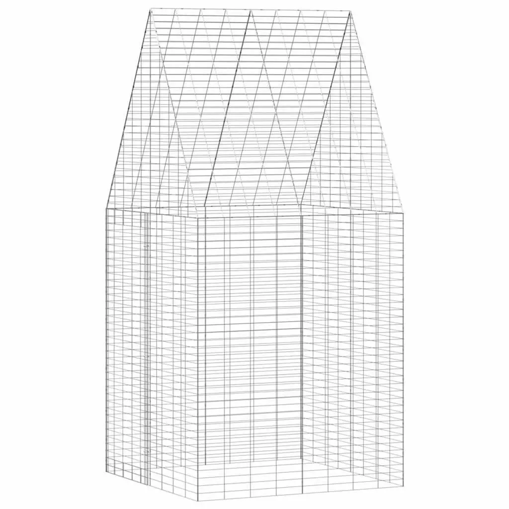 Outdoor Habitat Cage for Small Animals Galvanised Steel 100x100x210cm Silver