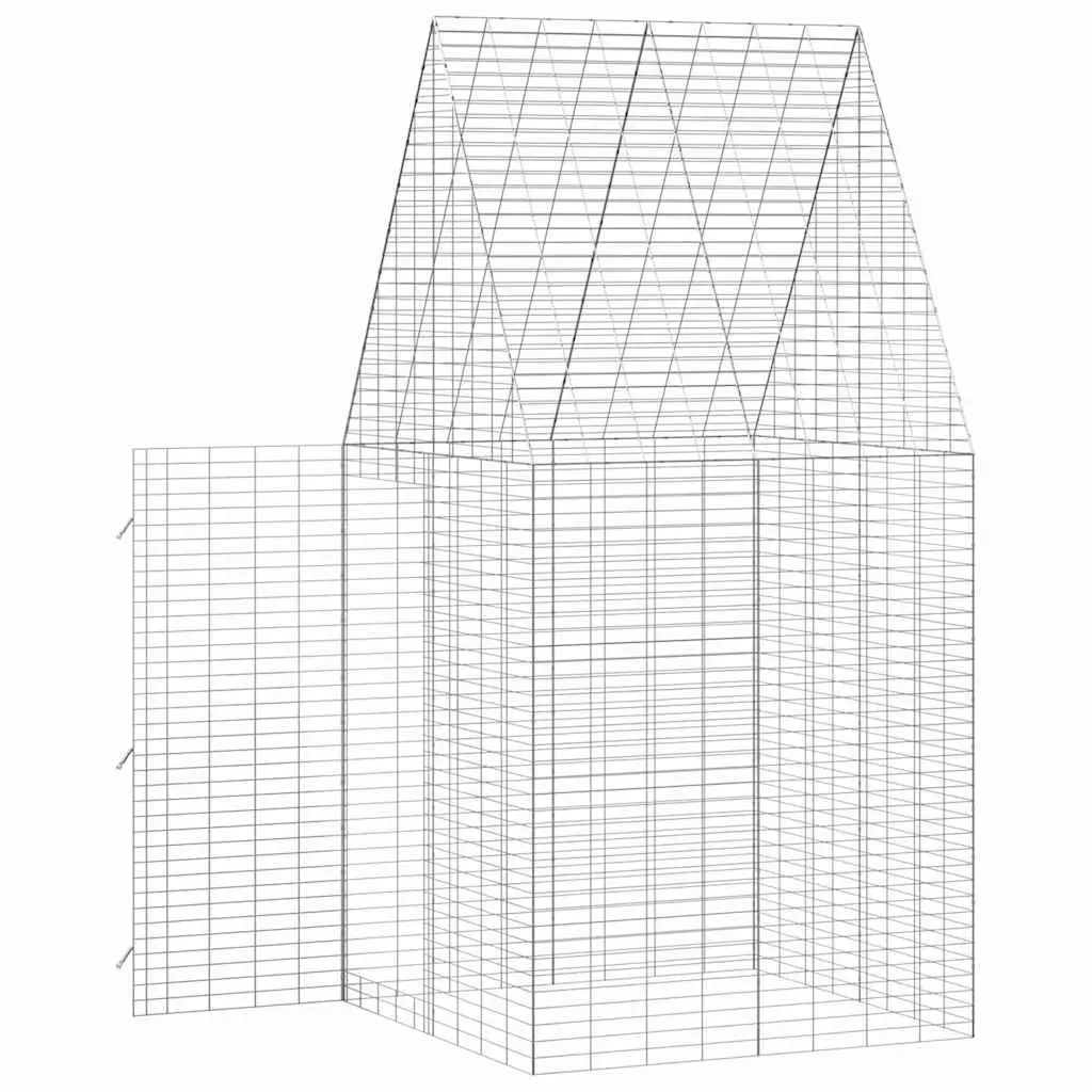 Outdoor Habitat Cage for Small Animals Galvanised Steel 100x100x210cm Silver