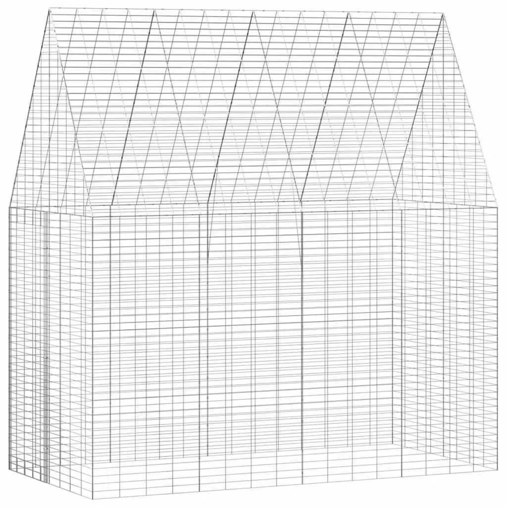 Rabbit Cage Outdoor Hutch Galvanised Steel 200cm x 100cm x 210cm Silver Enclosure for Small Pets