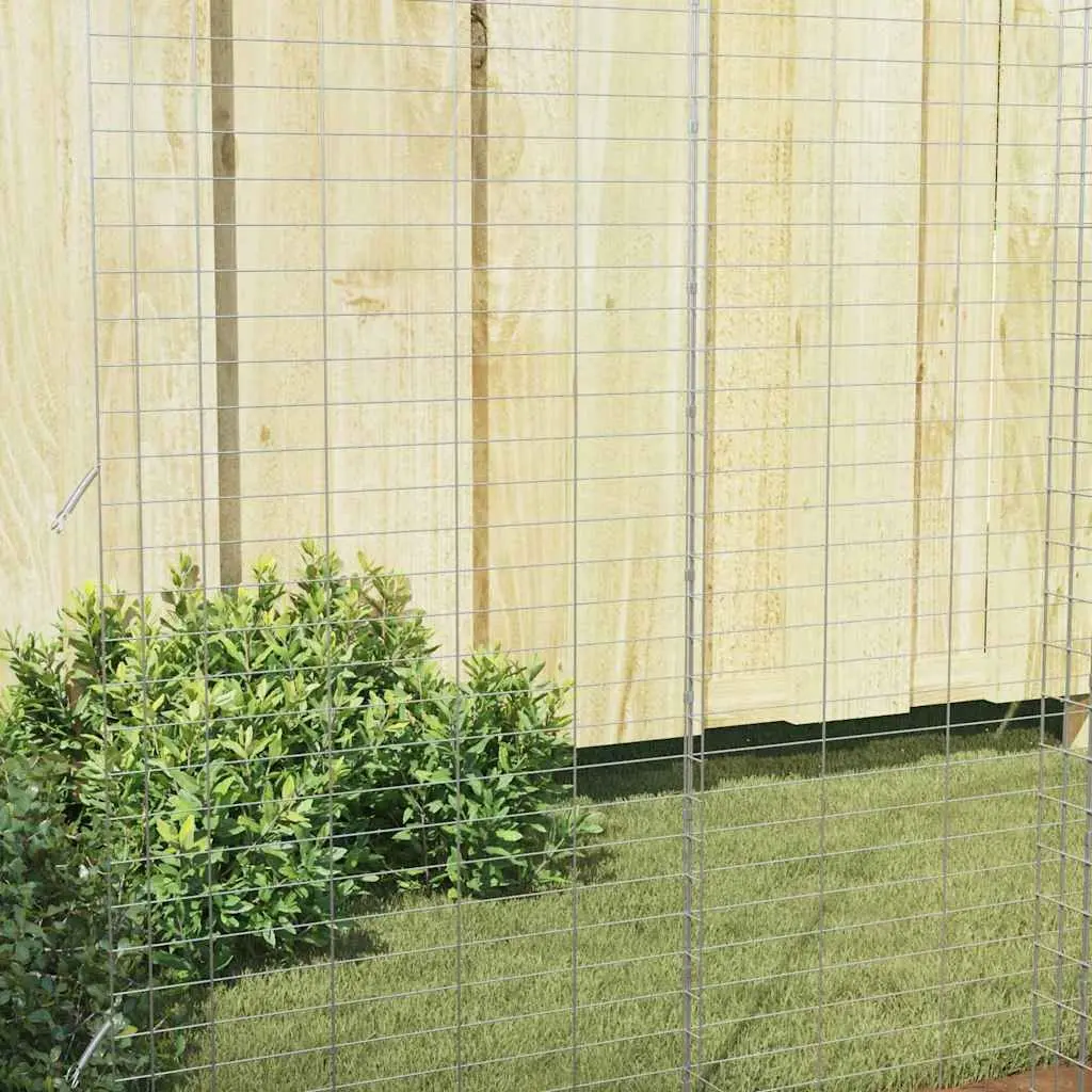 Rabbit Cage Outdoor Hutch Galvanised Steel 200cm x 100cm x 210cm Silver Enclosure for Small Pets