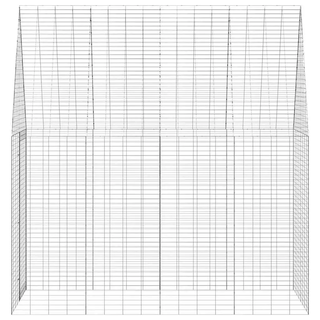 Rabbit Cage Outdoor Hutch Galvanised Steel 200cm x 100cm x 210cm Silver Enclosure for Small Pets
