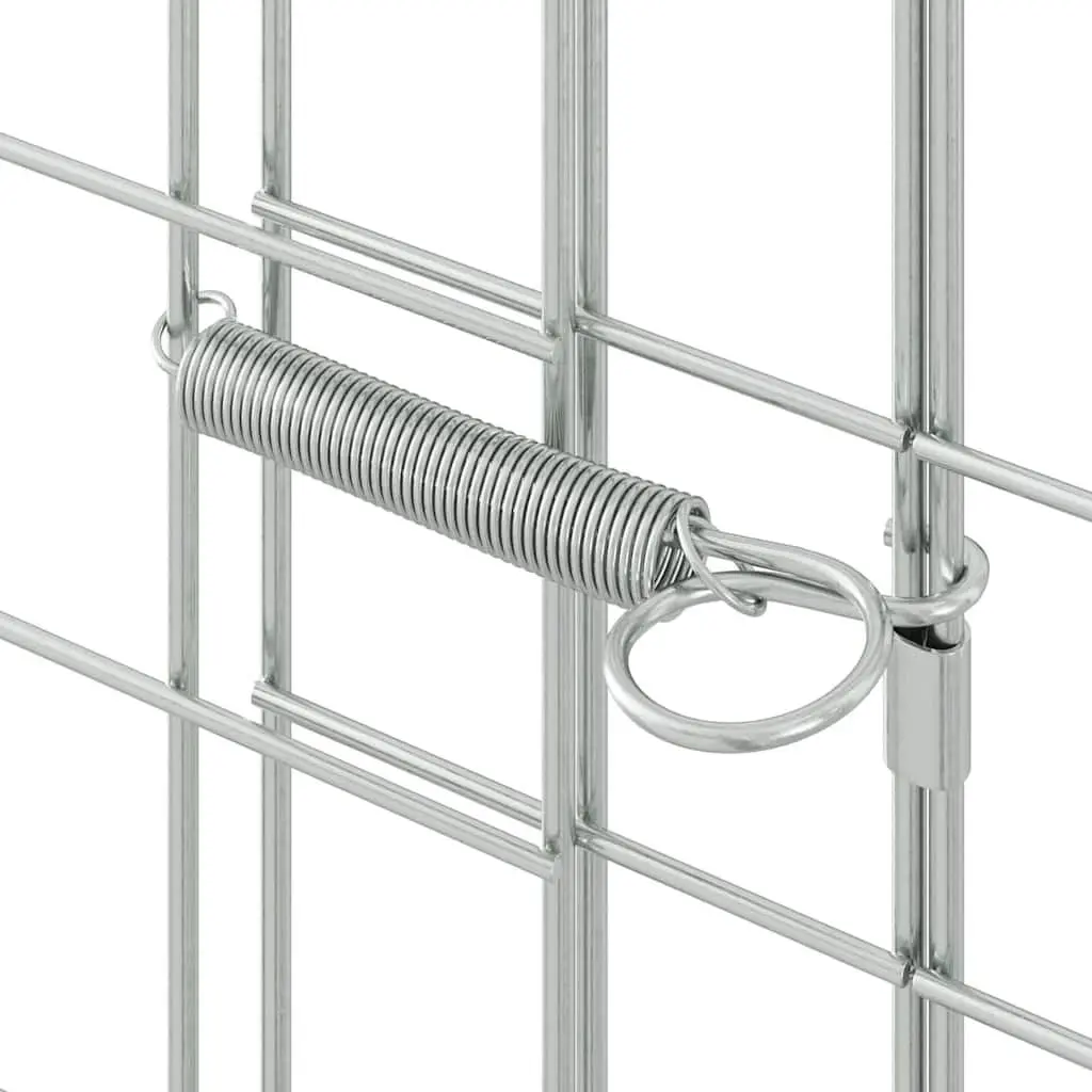 Rabbit Cage Outdoor Hutch Galvanised Steel 200cm x 100cm x 210cm Silver Enclosure for Small Pets