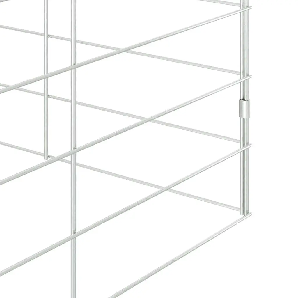 Rabbit Cage Outdoor Hutch Galvanised Steel 200cm x 100cm x 210cm Silver Enclosure for Small Pets