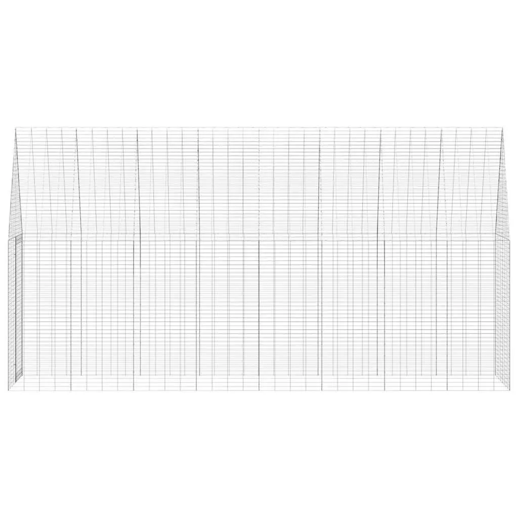 Outdoor Small Animal Habitat Galvanised Steel Silver 400x100x210cm