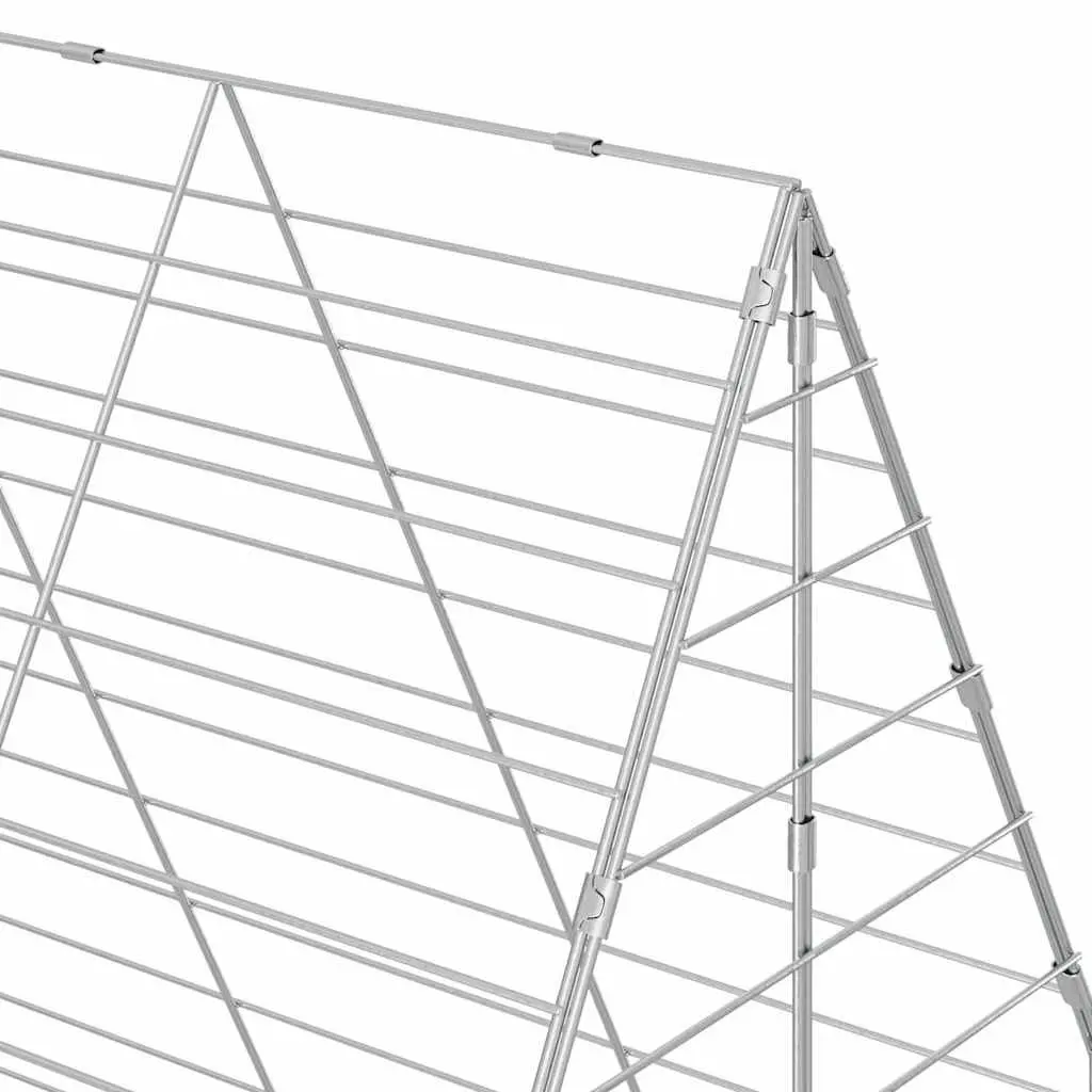 Outdoor Small Animal Habitat Galvanised Steel Silver 400x100x210cm