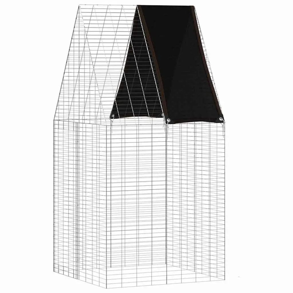 Small Animal Cage Galvanised Steel Silver 210cm Height 100cm Width 100cm Depth Outdoor Habitat for Rabbits Guinea Pigs Hamsters