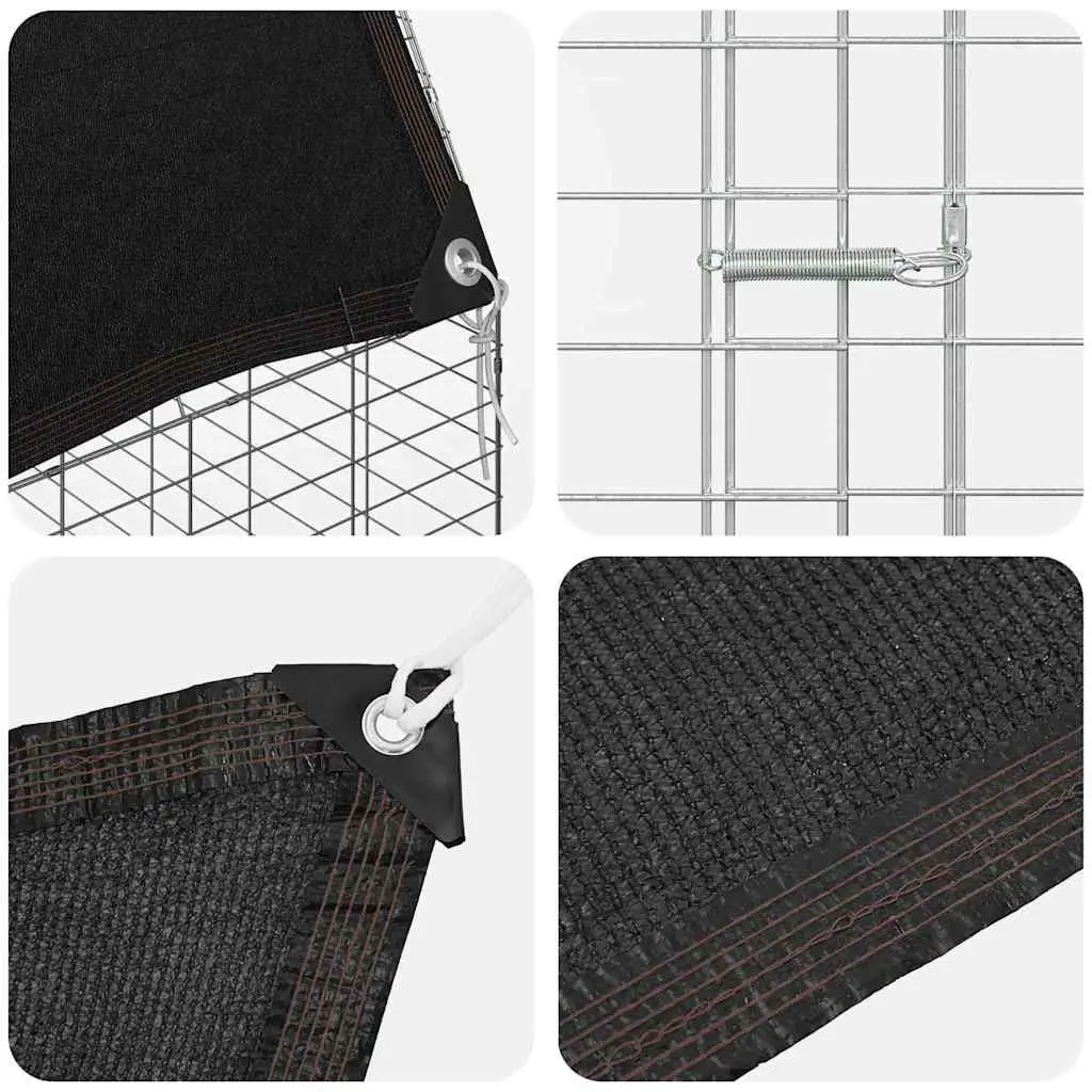 Small Animal Cage Galvanised Steel Silver 210cm Height 100cm Width 100cm Depth Outdoor Habitat for Rabbits Guinea Pigs Hamsters