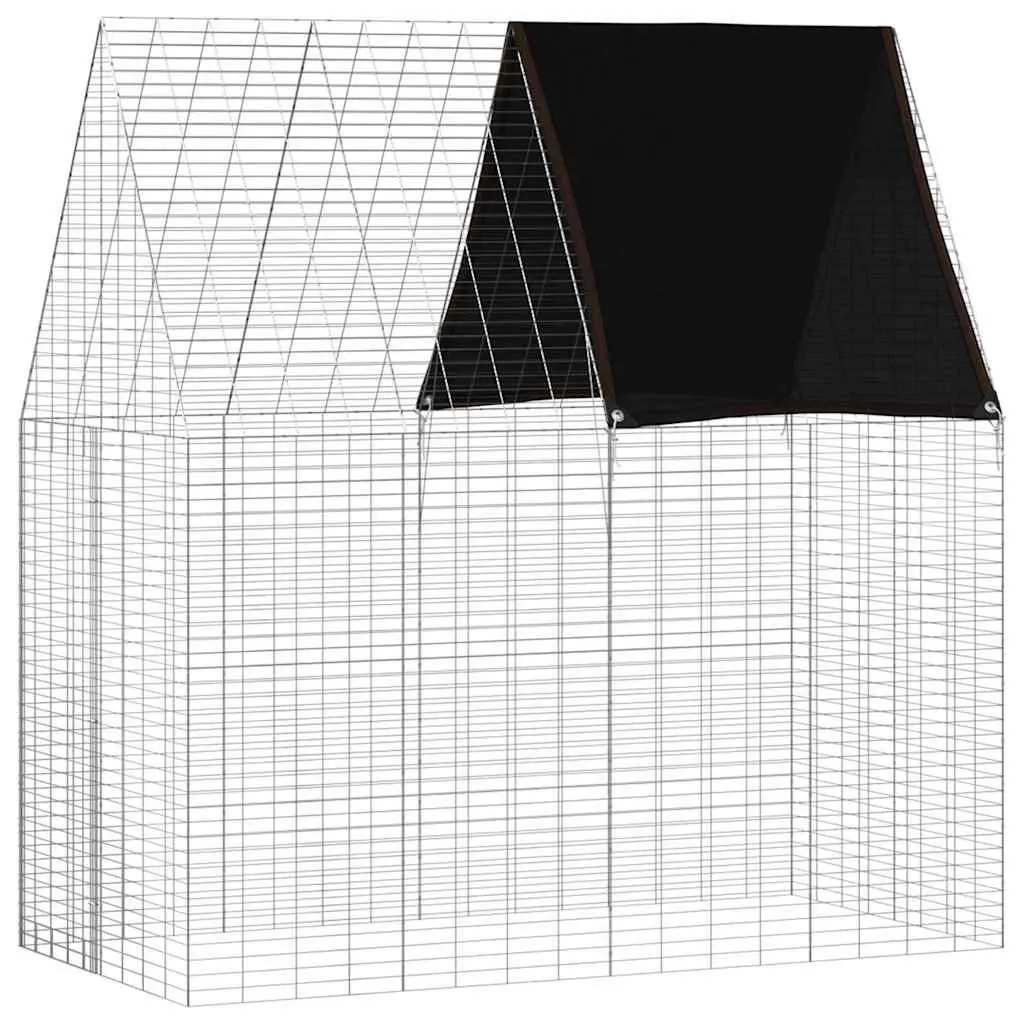Small Animal Habitat Cage Galvanised Steel 200 x 100 x 210 cm Silver