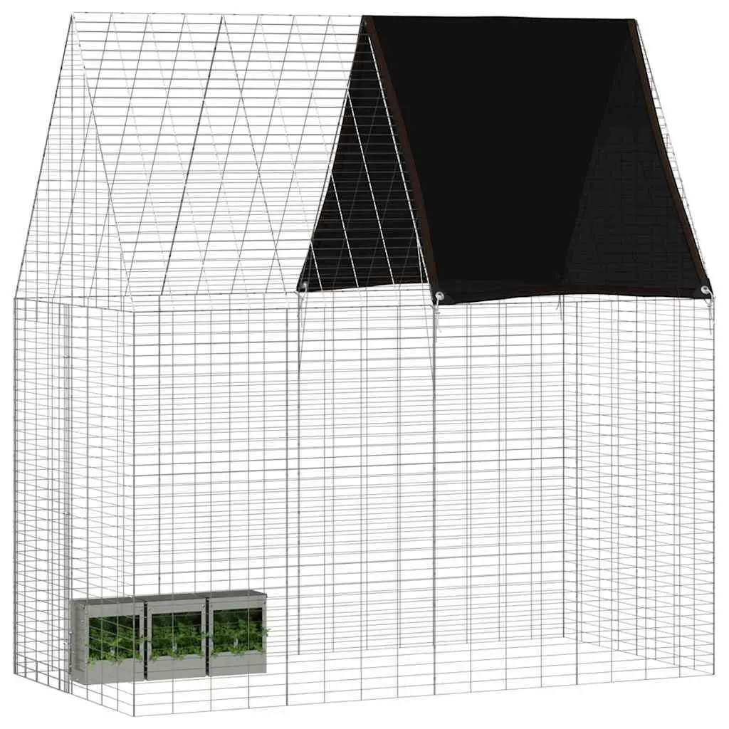 Small Animal Habitat Cage Galvanised Steel 200 x 100 x 210 cm Silver