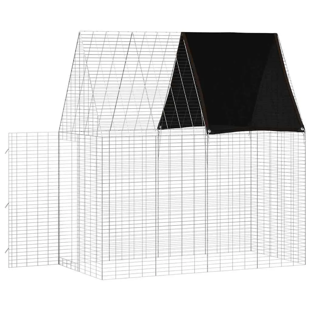 Small Animal Habitat Cage Galvanised Steel 200 x 100 x 210 cm Silver