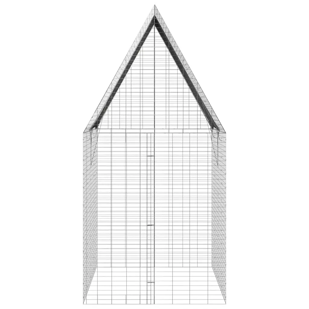 Small Animal Habitat Cage Galvanised Steel 200 x 100 x 210 cm Silver