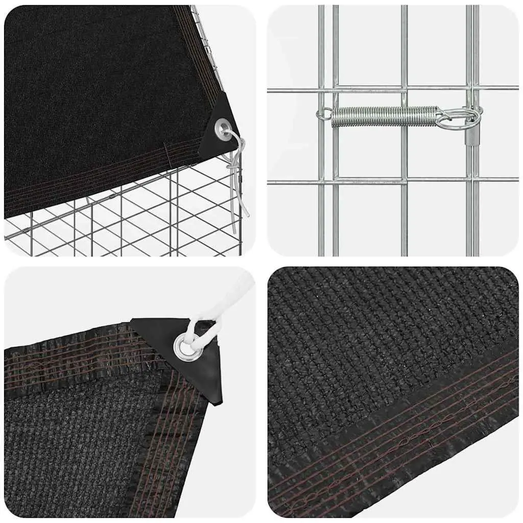 Small Animal Habitat Cage Galvanised Steel 200 x 100 x 210 cm Silver
