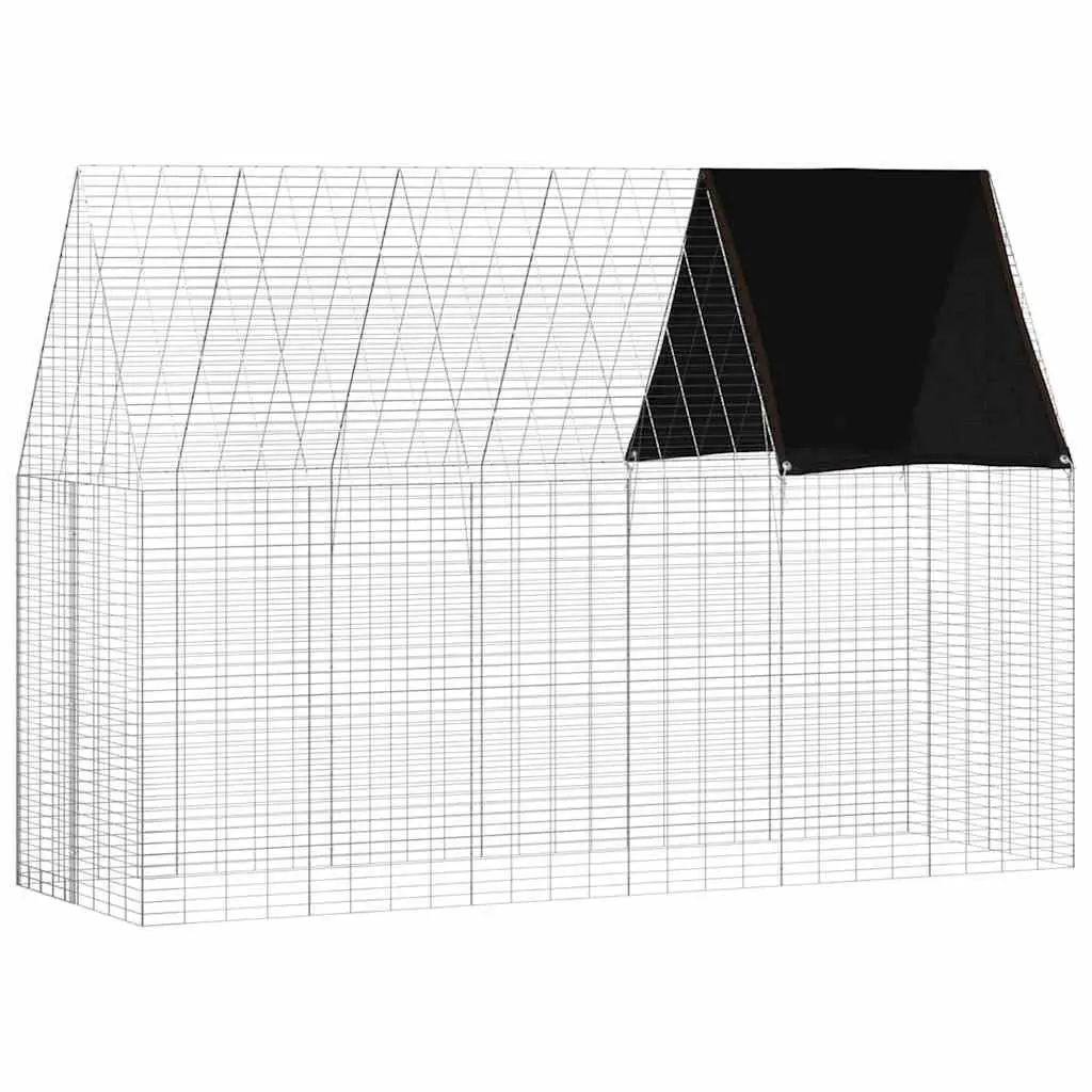 Outdoor Habitat Cage Galvanised Steel 300x100x210cm Silver for Rabbit Guinea Pig Hamster