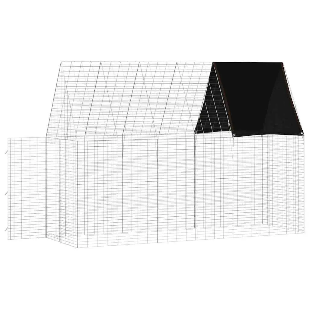 Outdoor Habitat Cage Galvanised Steel 300x100x210cm Silver for Rabbit Guinea Pig Hamster