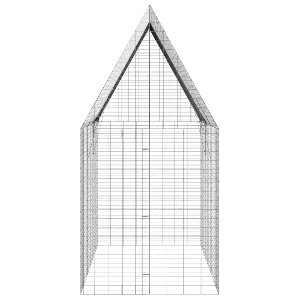 Outdoor Habitat Cage Galvanised Steel 300x100x210cm Silver for Rabbit Guinea Pig Hamster