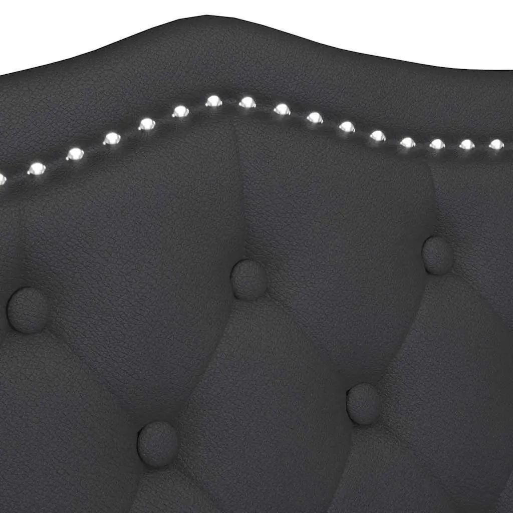 Chesterfield Bench Faux Leather Button Tufted Seat Black 120.5 x 65 x 75 cm