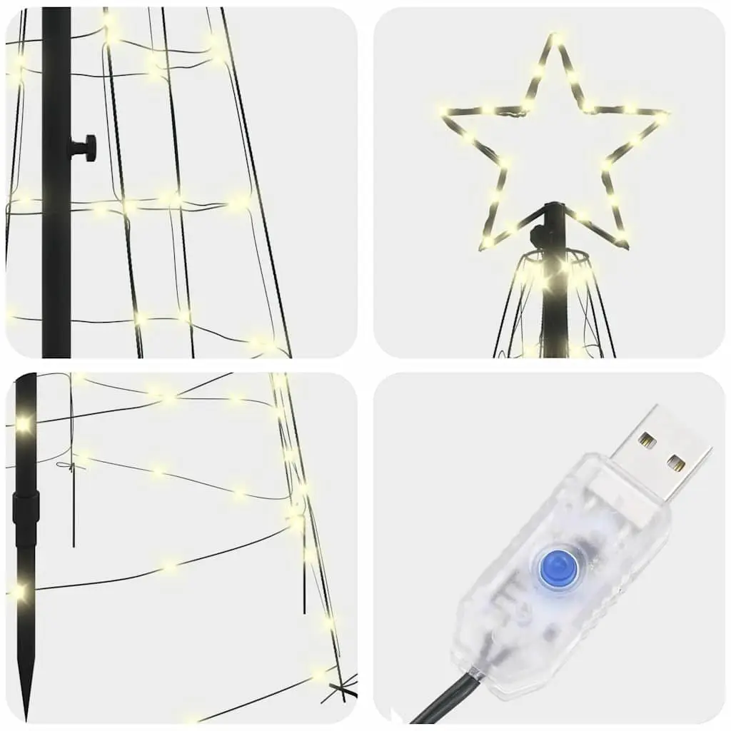 LED Christmas Tree Iron Frame 250cm Warm White Indoor Outdoor Decor