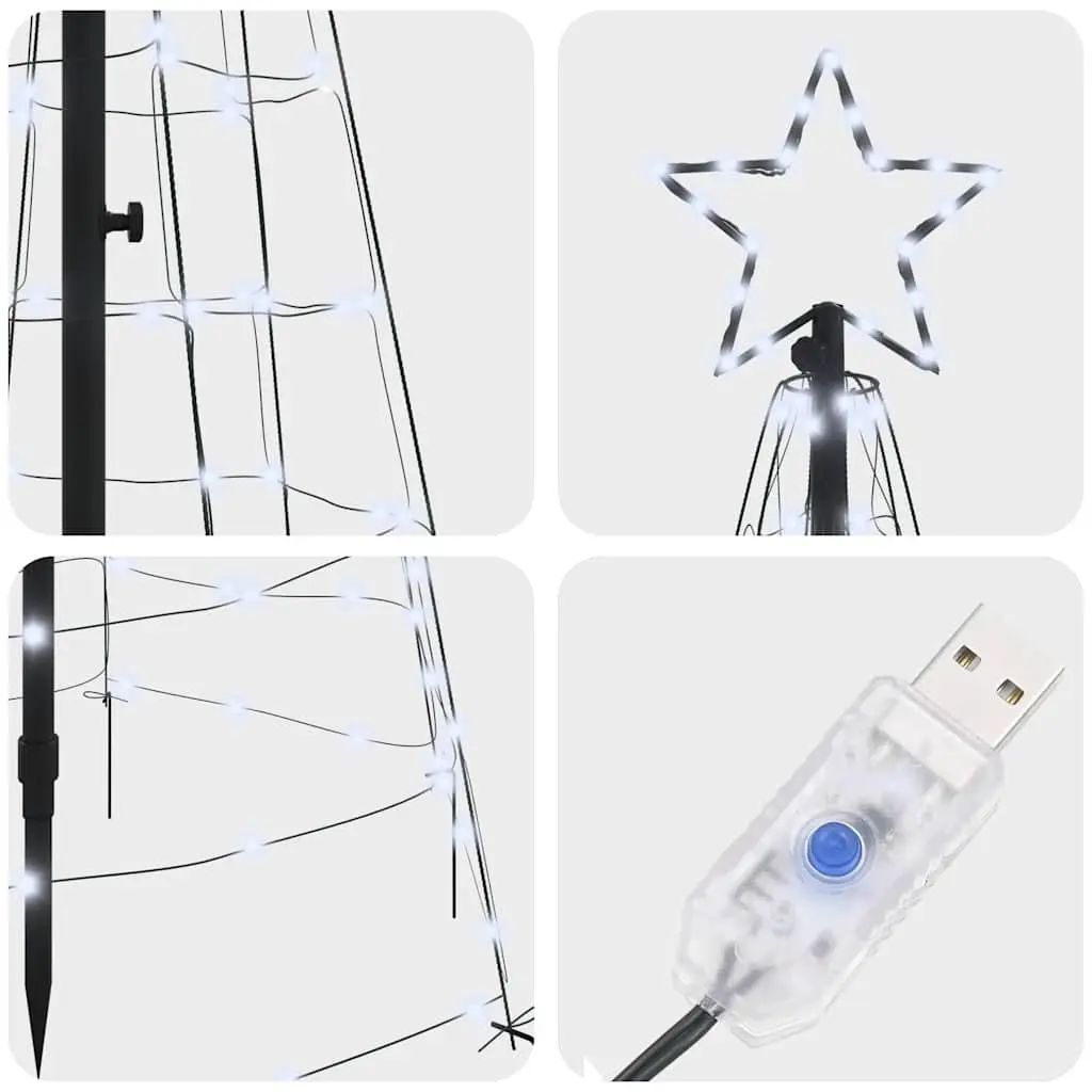 LED Christmas Tree Cool White 250cm Indoor Outdoor Festive Holiday Decoration