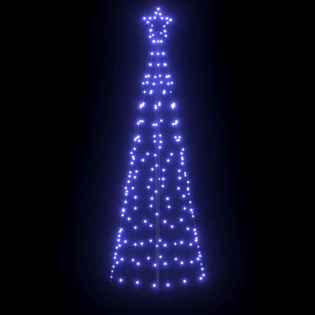 LED Christmas Tree 250cm Blue with Ground Spikes 8 Flash Modes Indoor Outdoor