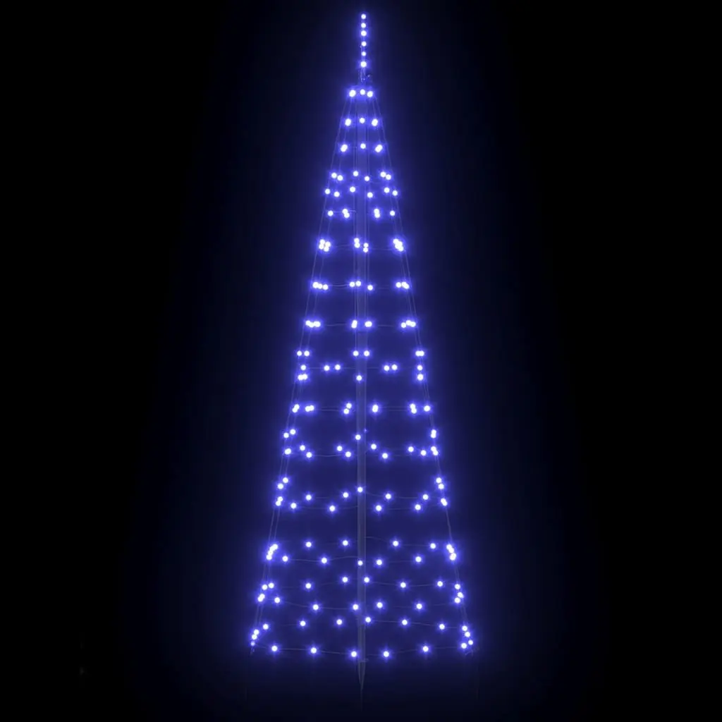 LED Christmas Tree 250cm Blue with Ground Spikes 8 Flash Modes Indoor Outdoor