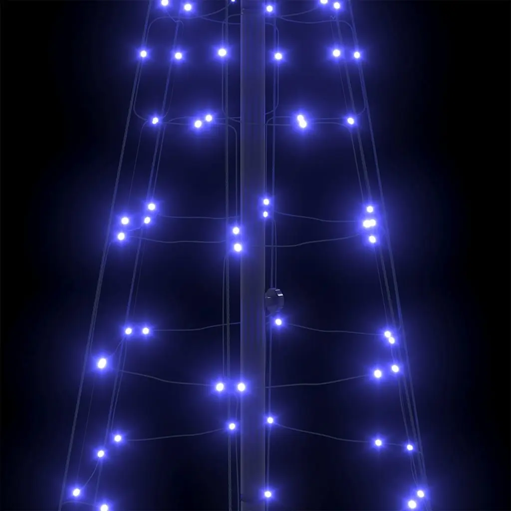 LED Christmas Tree 250cm Blue with Ground Spikes 8 Flash Modes Indoor Outdoor