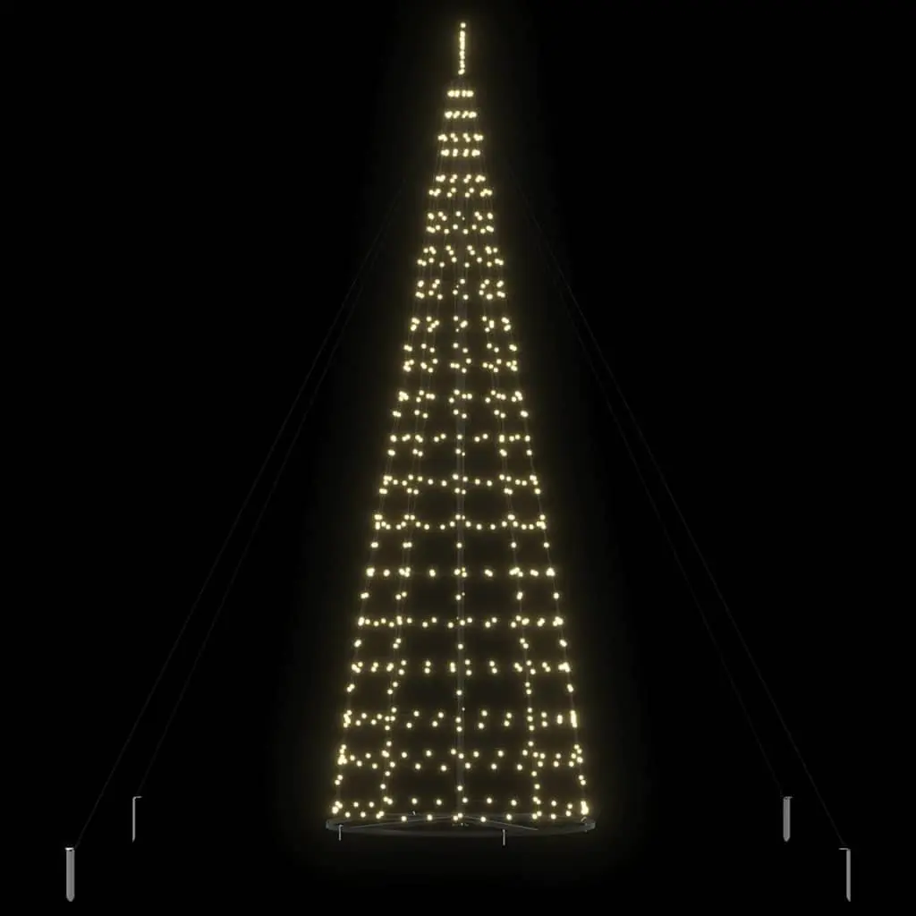 LED Christmas Tree Warm White 138x138x400cm Modern Decor 8 Flash Modes Iron