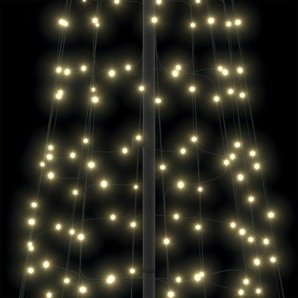 LED Christmas Tree Warm White 138x138x400cm Modern Decor 8 Flash Modes Iron