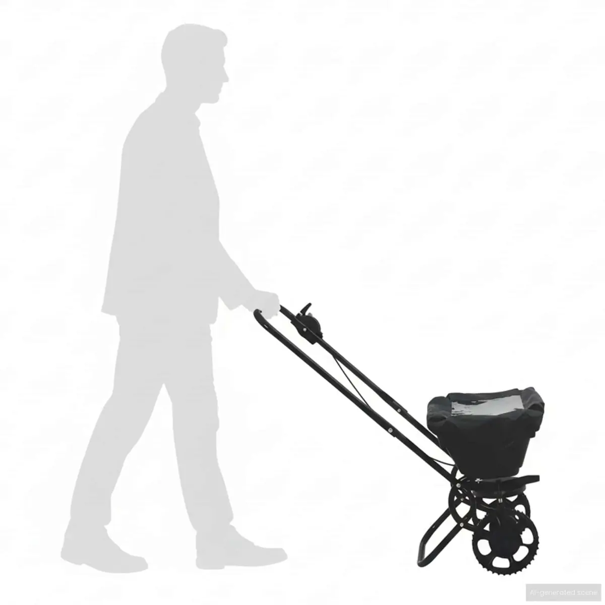 Spreader PVC Steel 82 x 46 x 75 cm Black Lawn Garden Fertiliser Seed Outdoor