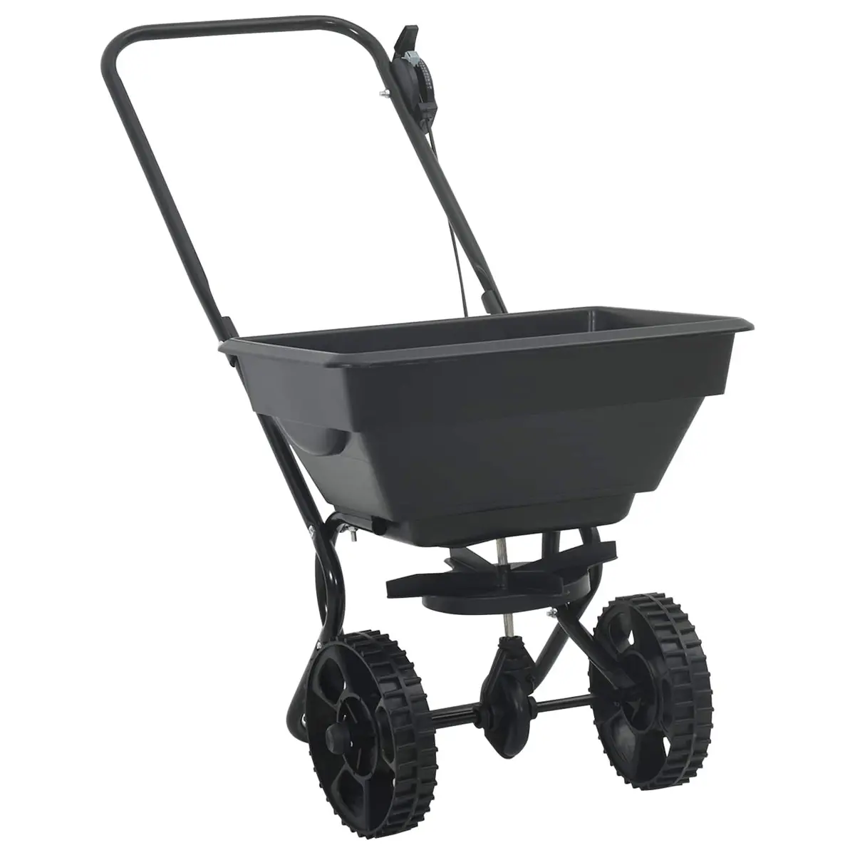 Spreader PVC Steel 82 x 46 x 75 cm Black Lawn Garden Fertiliser Seed Outdoor
