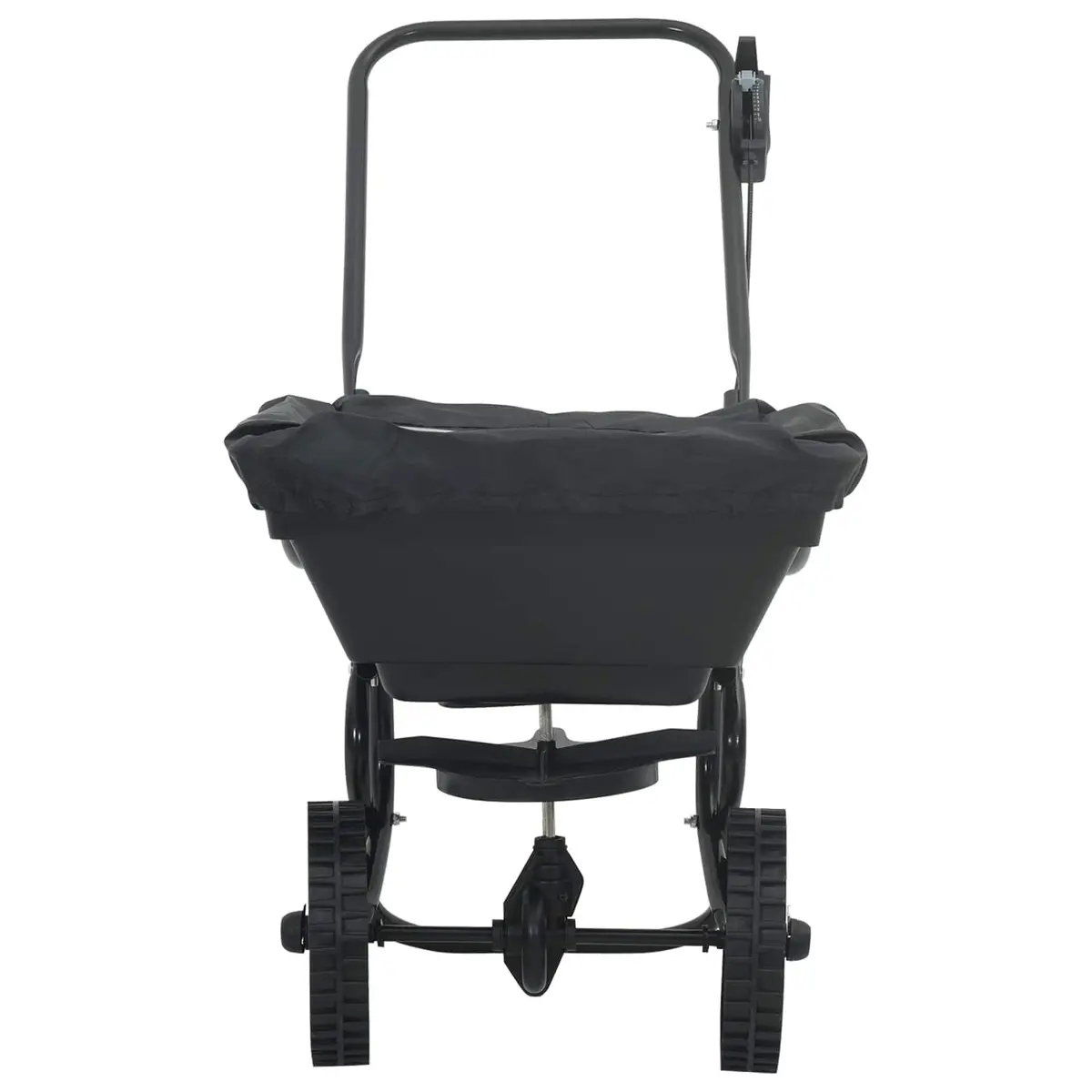 Spreader PVC Steel 82 x 46 x 75 cm Black Lawn Garden Fertiliser Seed Outdoor