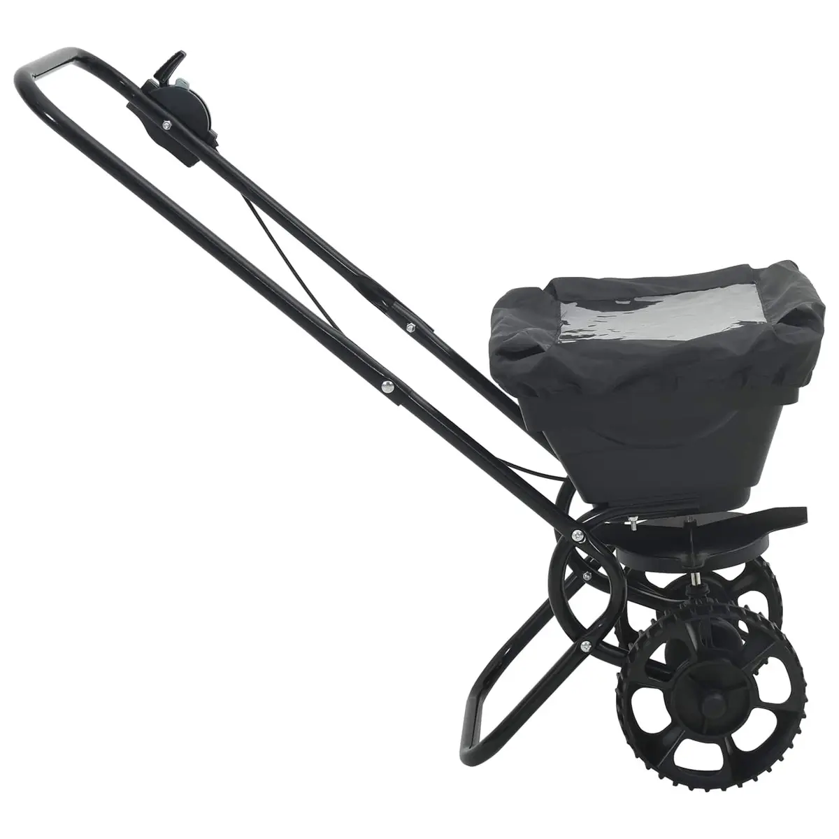 Spreader PVC Steel 82 x 46 x 75 cm Black Lawn Garden Fertiliser Seed Outdoor