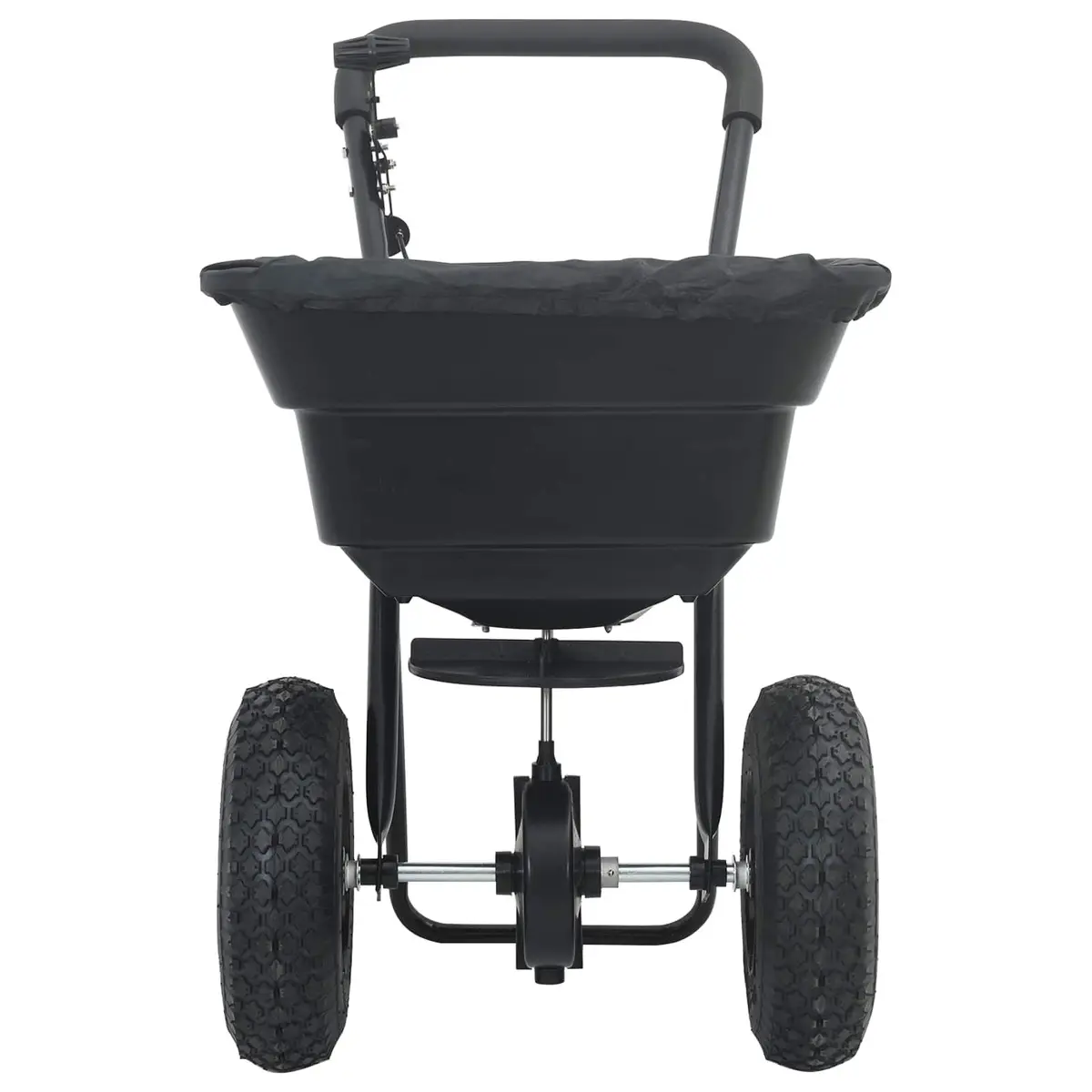 Spreader Lawn Seed Fertiliser Spreading Tool PVC Steel 53 x 81.5 x 78 cm Black