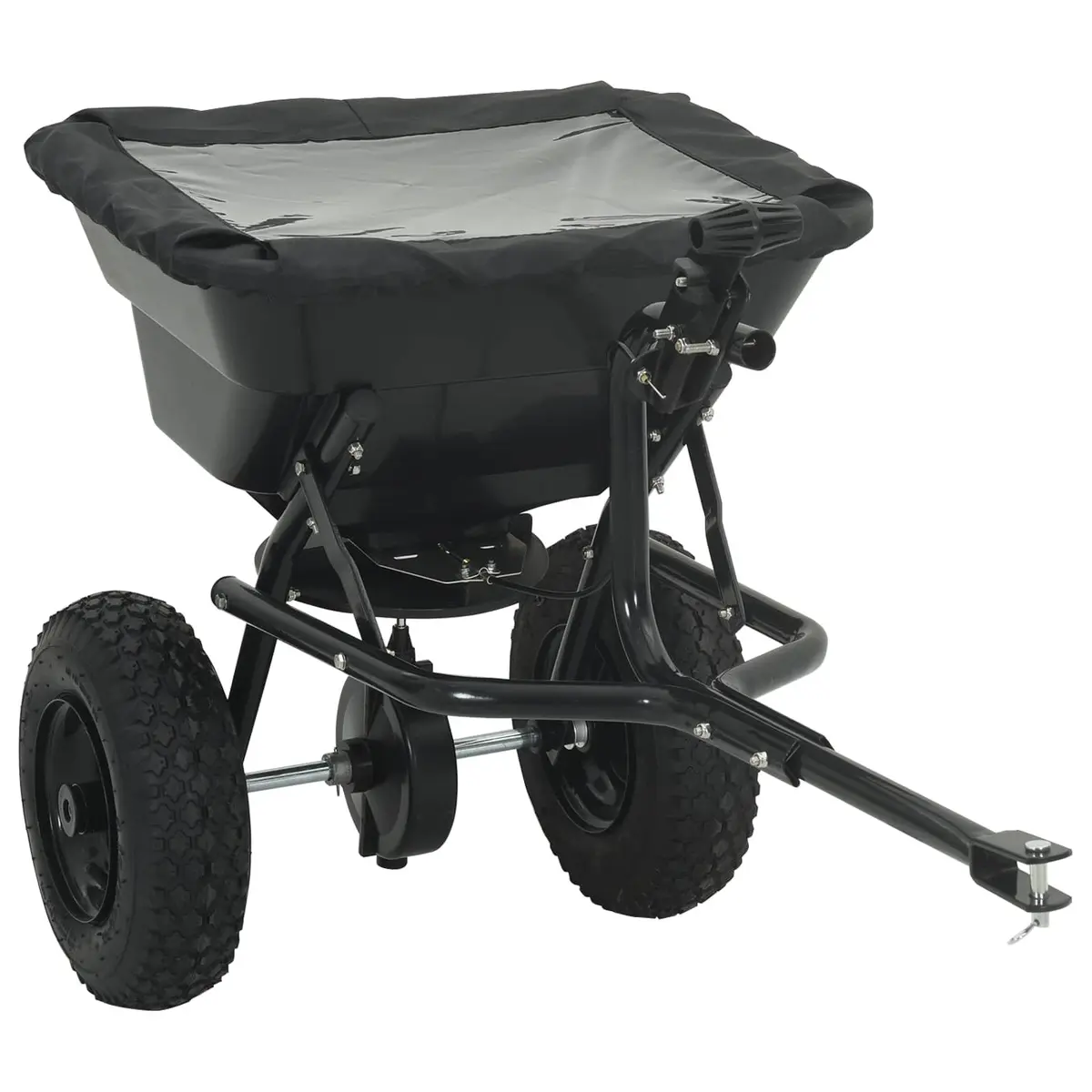 Black Spreader for Lawn and Garden Needs