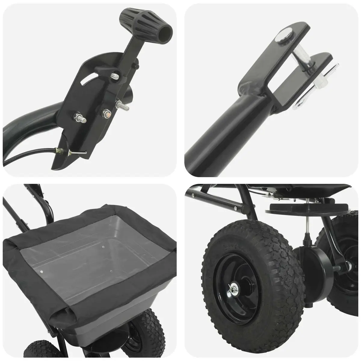 Black Spreader for Lawn and Garden Needs
