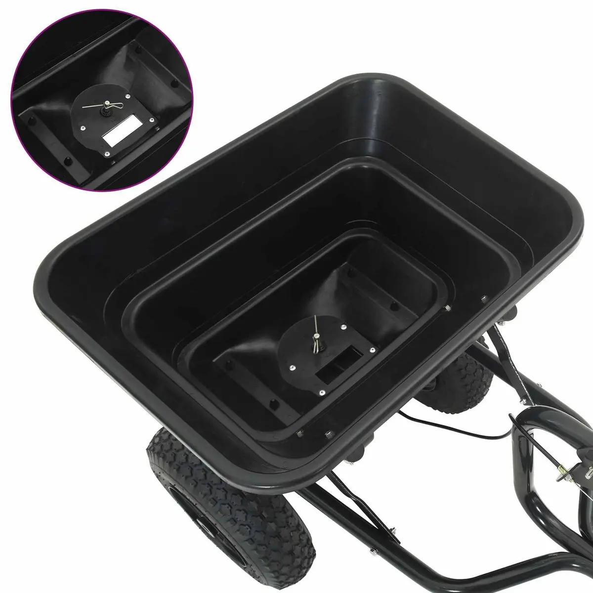 Black Spreader for Lawn and Garden Needs