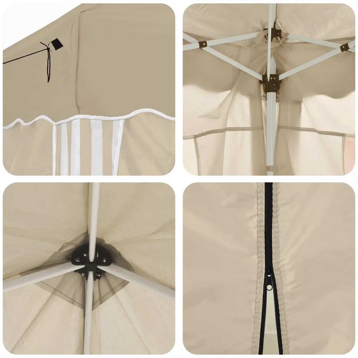 Pop-up Party Tent Oxford Fabric 195x195x245cm Cream Garden Canopy