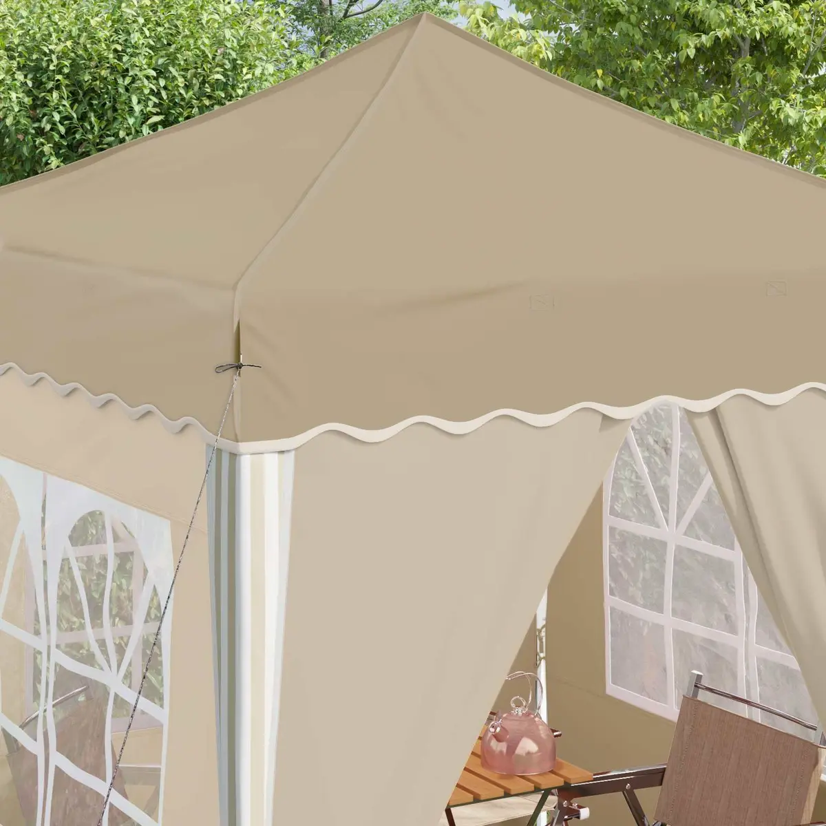 Pop-up Party Tent Oxford Fabric 195x195x245cm Cream Garden Canopy