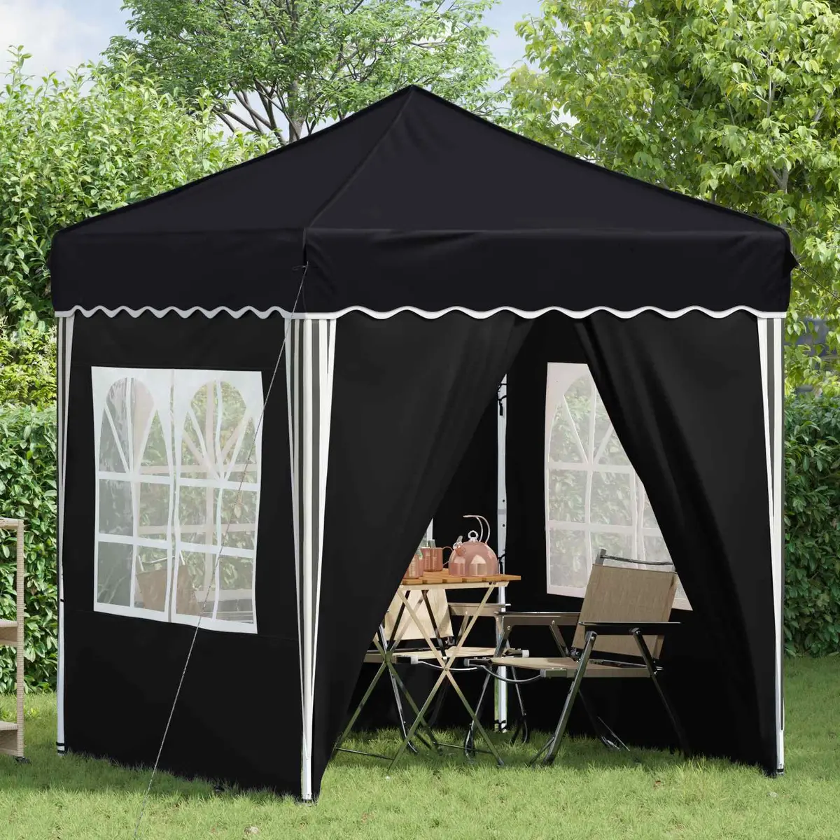Pop-up Party Tent Oxford Fabric 195x195x245cm Anthracite Adjustable Height
